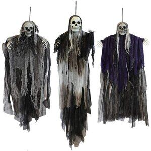 3 Pack Hanging Halloween Skeleton Ghosts Decorations Grim Reapers for Best Hall